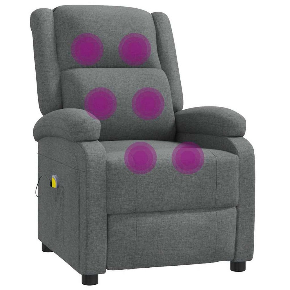 Greta Massage Recliner Chair | 5 Position | Adjustable Back | Gray Fabric
