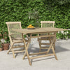 Goel Foldable Garden Table | Integrated Parasol Hole | Gray Teak Wood 47"
