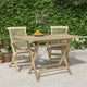 Goel Foldable Garden Table | Integrated Parasol Hole | Gray Teak Wood 47"