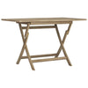 Goel Foldable Garden Table | Integrated Parasol Hole | Gray Teak Wood 47"