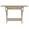 Goel Foldable Garden Table | Integrated Parasol Hole | Gray Teak Wood 47"