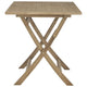 Goel Foldable Garden Table | Integrated Parasol Hole | Gray Teak Wood 47"
