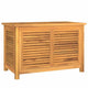 Derek Garden Storage Box with Louvered Doors | Brown Solid Teak Wood 35"