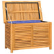 Derek Garden Storage Box with Louvered Doors | Brown Solid Teak Wood 35"
