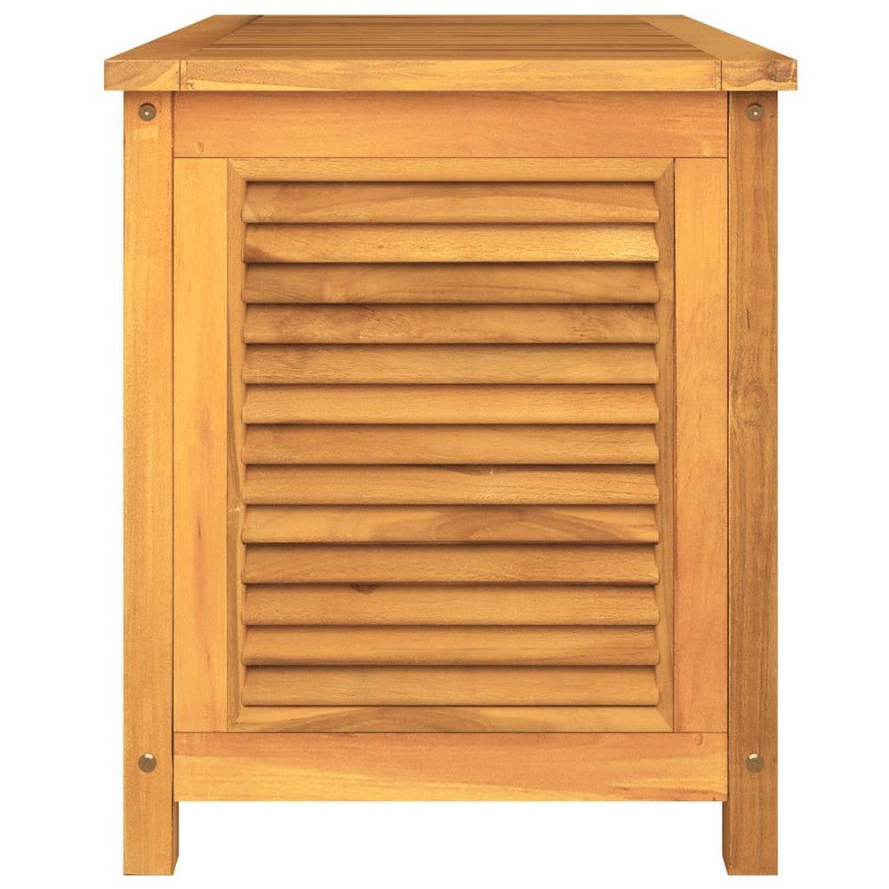Derek Garden Storage Box with Louvered Doors | Brown Solid Teak Wood 35"