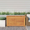 Derek Garden Storage Box with Louvered Doors | Brown Solid Teak Wood 45"