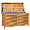 Derek Garden Storage Box with Louvered Doors | Brown Solid Teak Wood 45"
