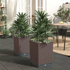 vidaXL Planters 2 pcs Brown 11.8"x11.8"x14.6" Polypropylene