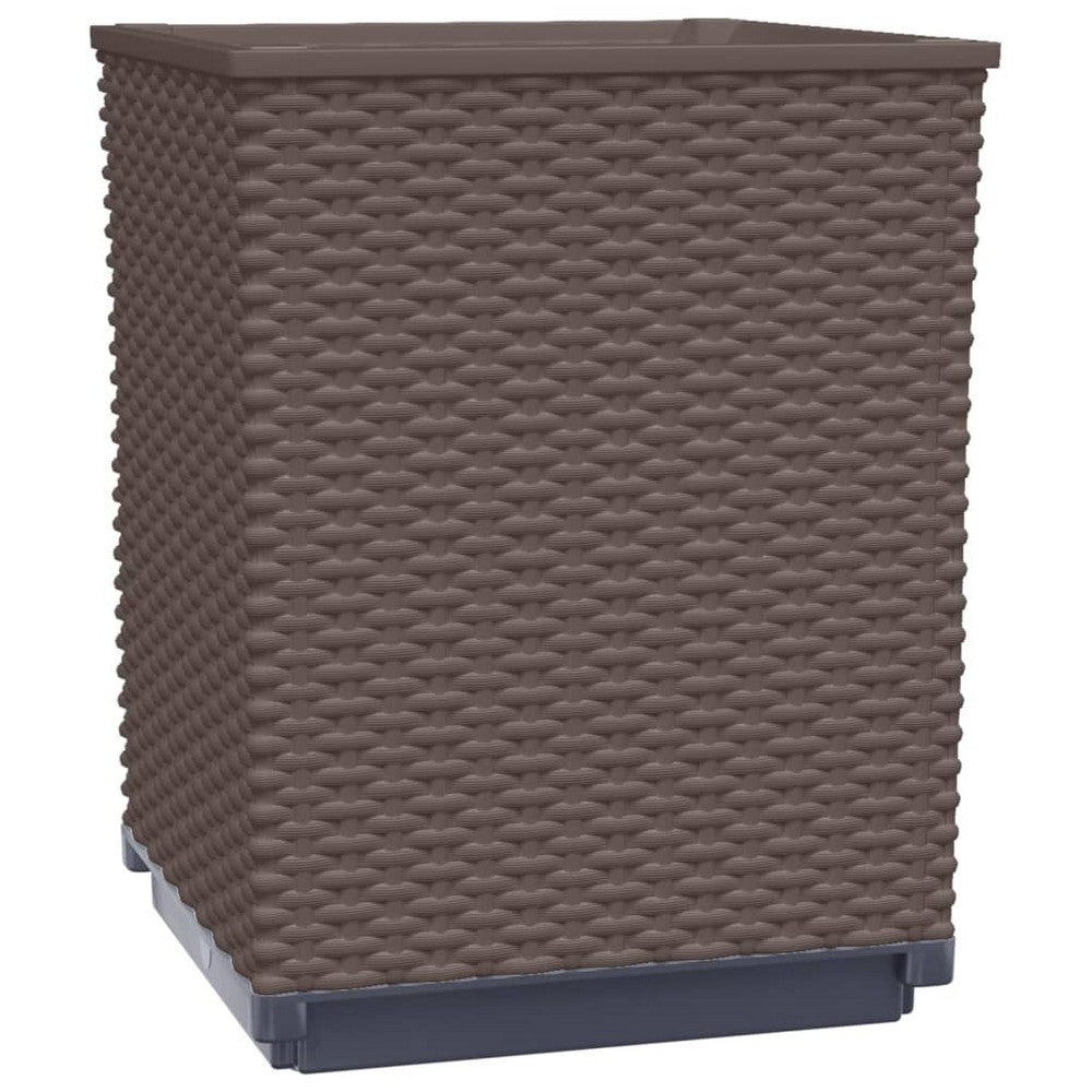 vidaXL Planters 2 pcs Brown 11.8"x11.8"x14.6" Polypropylene