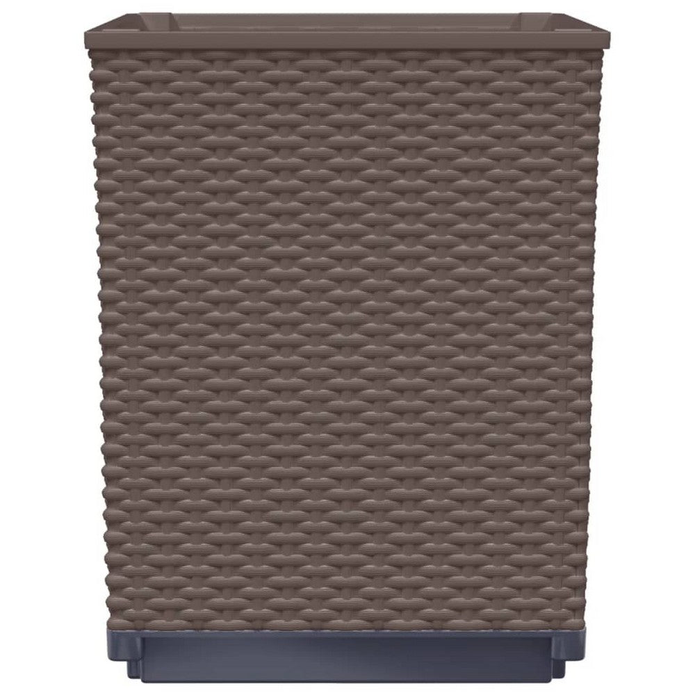 vidaXL Planters 2 pcs Brown 11.8"x11.8"x14.6" Polypropylene