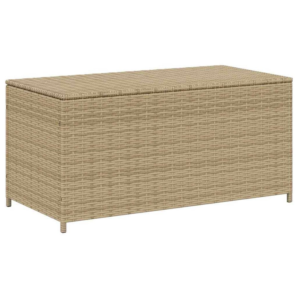 Jesse Garden Storage Box with Gas Lift Lid | Beige Woven PE Rattan 39"