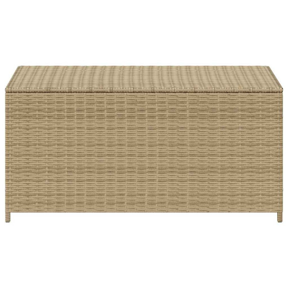 Jesse Garden Storage Box with Gas Lift Lid | Beige Woven PE Rattan 39"