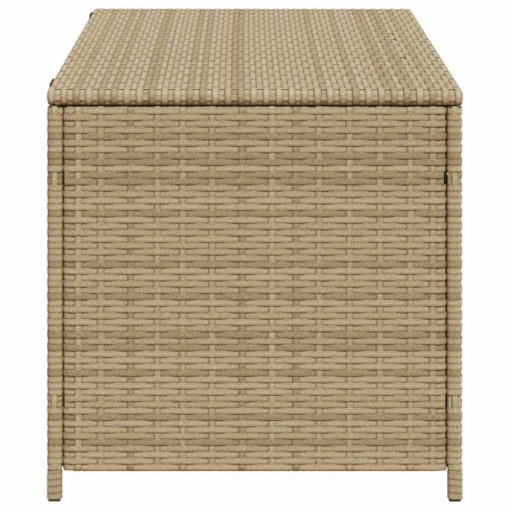 Jesse Garden Storage Box with Gas Lift Lid | Beige Woven PE Rattan 39"