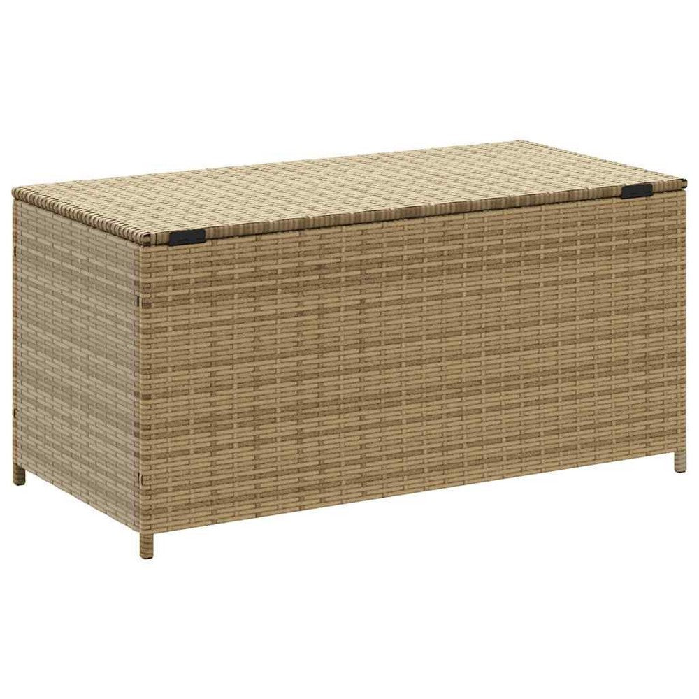 Jesse Garden Storage Box with Gas Lift Lid | Beige Woven PE Rattan 39"