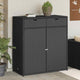 Joey Outdoor Storage Cabinet with Steel Frame | Black Poly Rattan 45"