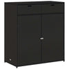Joey Outdoor Storage Cabinet with Steel Frame | Black Poly Rattan 45"