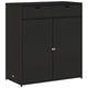Joey Outdoor Storage Cabinet with Steel Frame | Black Poly Rattan 45"