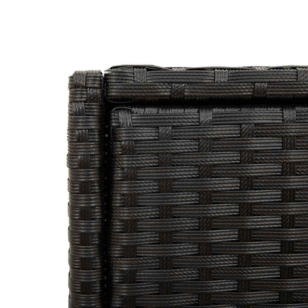 Joey Outdoor Storage Cabinet with Steel Frame | Black Poly Rattan 45"