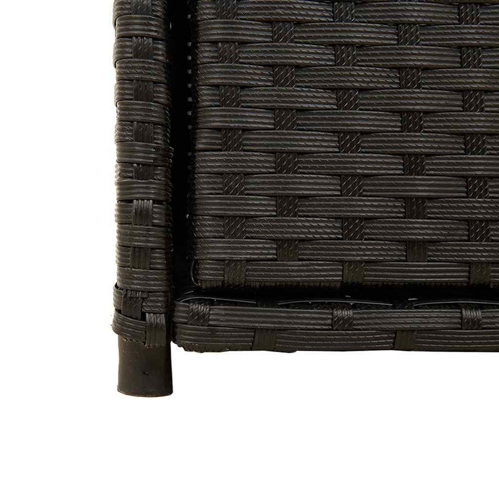 Joey Outdoor Storage Cabinet with Steel Frame | Black Poly Rattan 45"