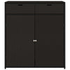 Joey Outdoor Storage Cabinet with Steel Frame | Black Poly Rattan 45"