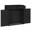 Joey Outdoor Storage Cabinet with Steel Frame | Black Poly Rattan 45"