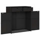 Joey Outdoor Storage Cabinet with Steel Frame | Black Poly Rattan 45"
