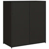 Joey Outdoor Storage Cabinet with Steel Frame | Black Poly Rattan 45"