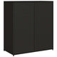 Joey Outdoor Storage Cabinet with Steel Frame | Black Poly Rattan 45"