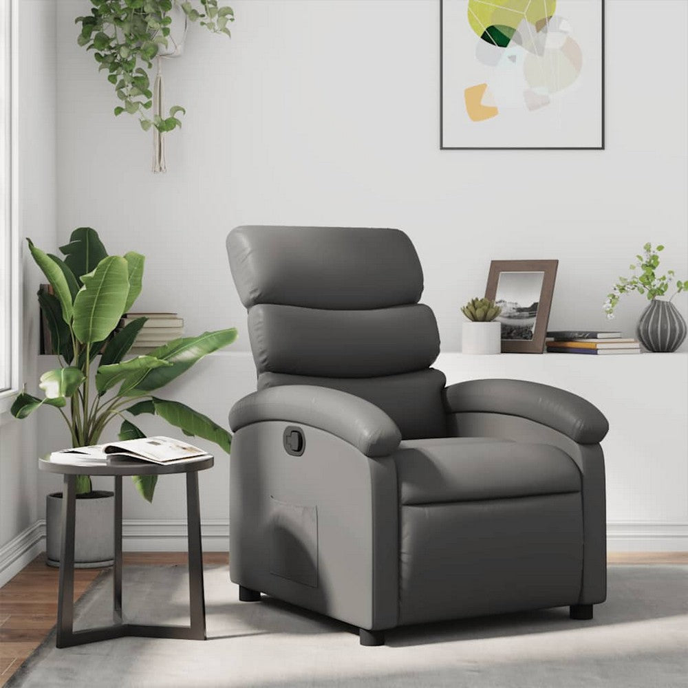 vidaXL Recliner Chair Gray Faux Leather