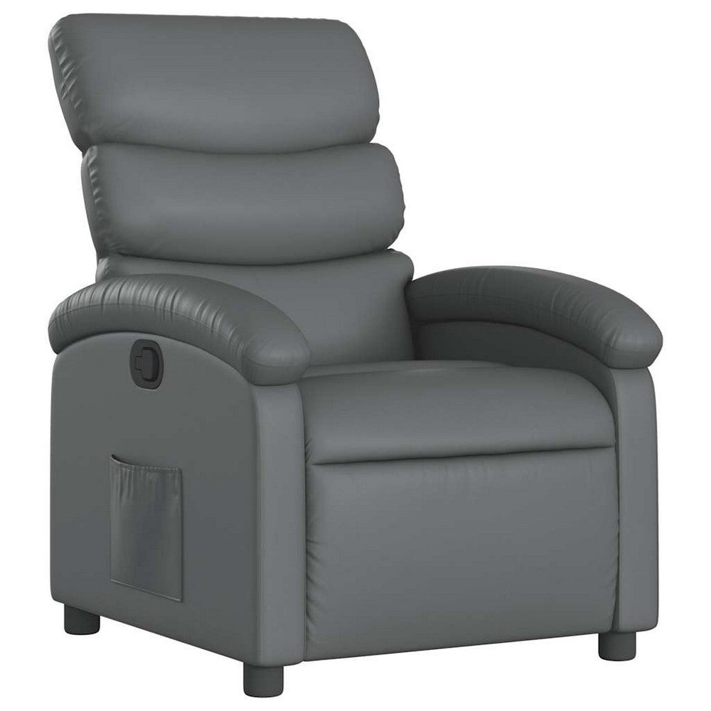 vidaXL Recliner Chair Gray Faux Leather