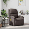 vidaXL Massage Recliner Chair Dark Brown Real Leather