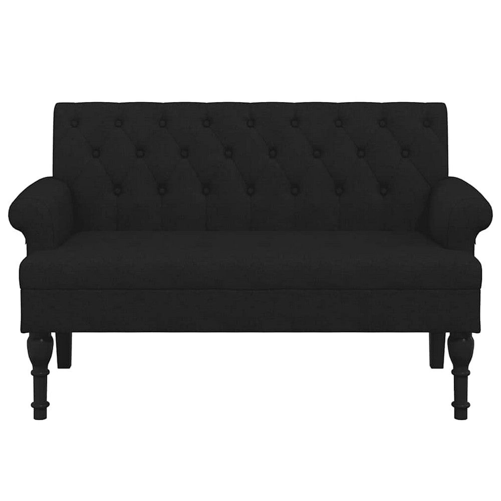 vidaXL Bench with Backrest Black 47.2x24.4x29.7" Fabric