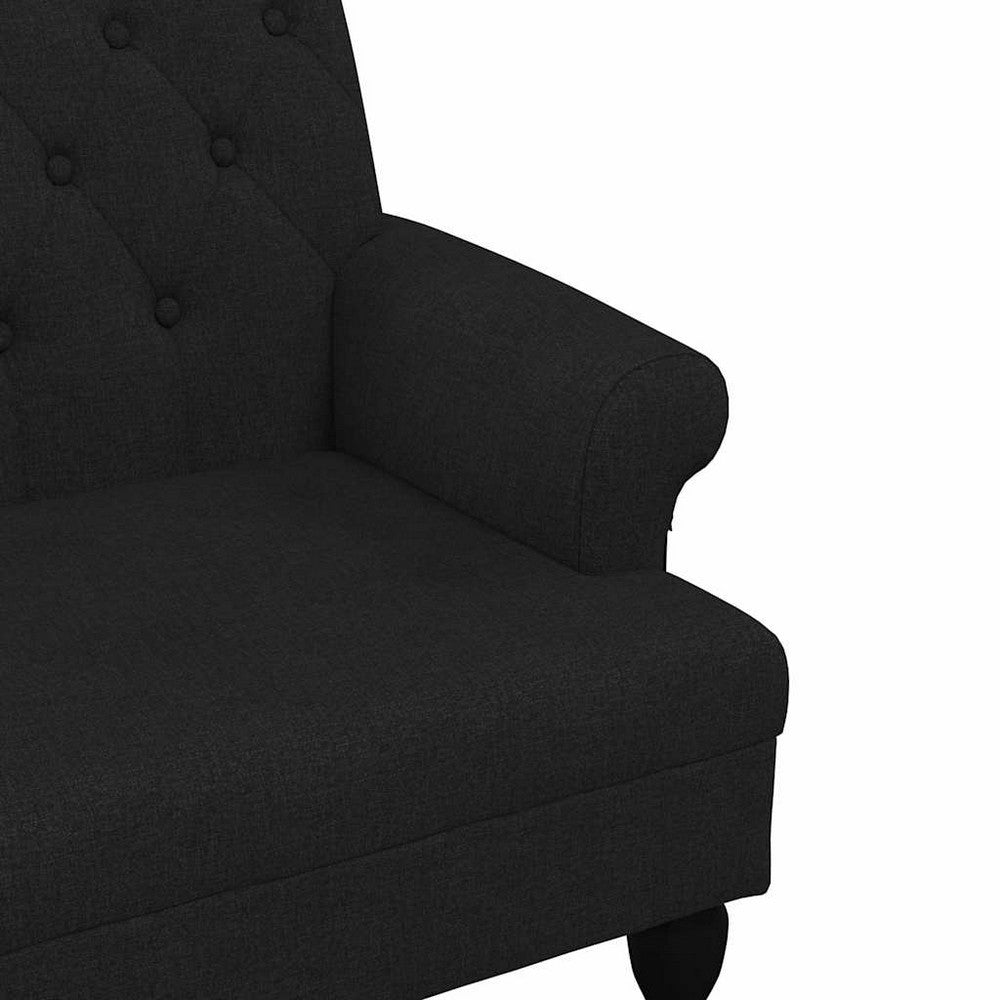 vidaXL Bench with Backrest Black 47.2x24.4x29.7" Fabric