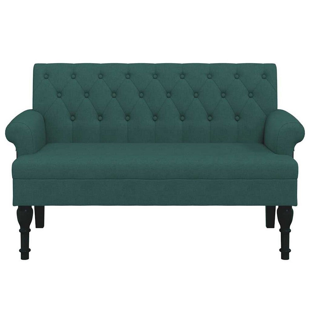 vidaXL Bench with Backrest Dark Green 47.2"x24.4"x29.7" Fabric