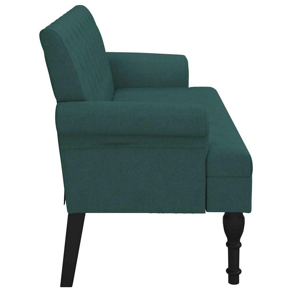 vidaXL Bench with Backrest Dark Green 47.2"x24.4"x29.7" Fabric