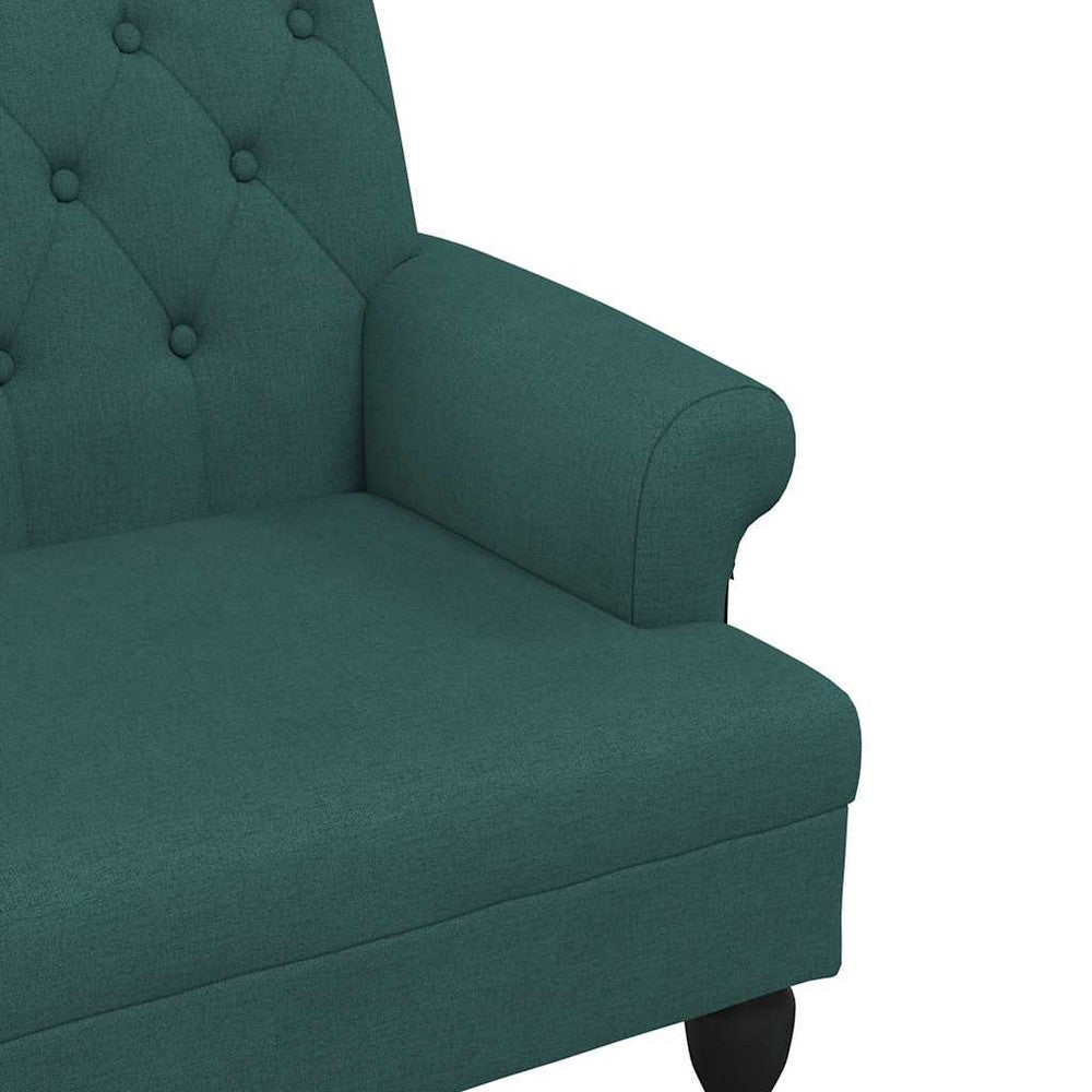 vidaXL Bench with Backrest Dark Green 47.2"x24.4"x29.7" Fabric