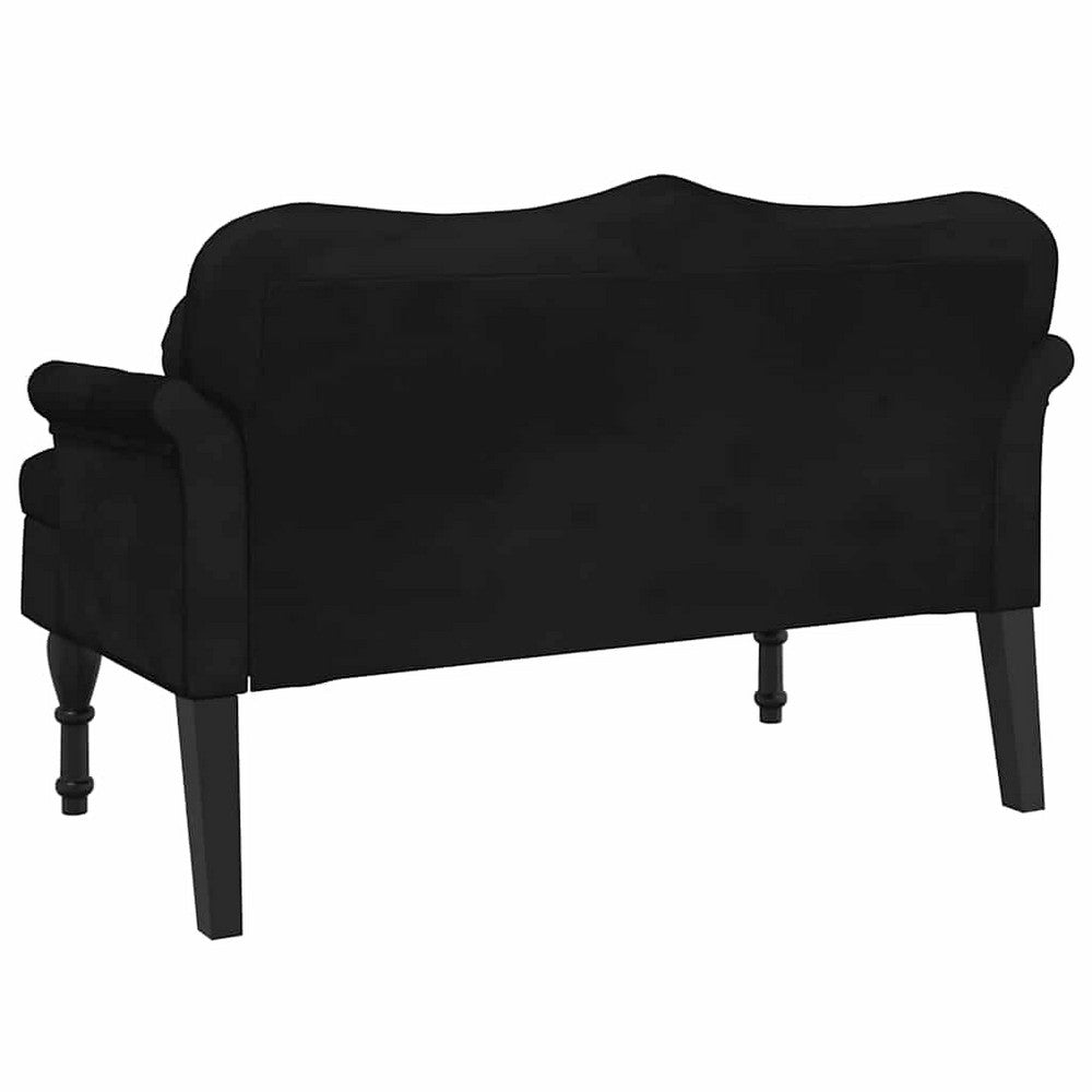 vidaXL Bench with Cushions Black 47.4x25.6x29.5" Velvet