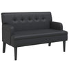 vidaXL Bench with Backrest Black 44.1x25.8x29.5" Faux Leather