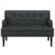 vidaXL Bench with Backrest Black 44.1x25.8x29.5" Faux Leather