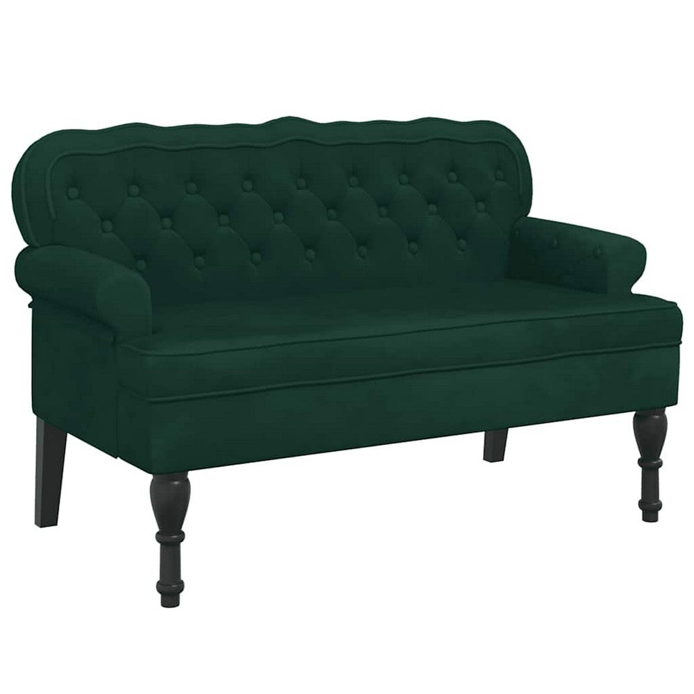 vidaXL Bench with Backrest Dark Green 47"x25.4"x29.5" Velvet