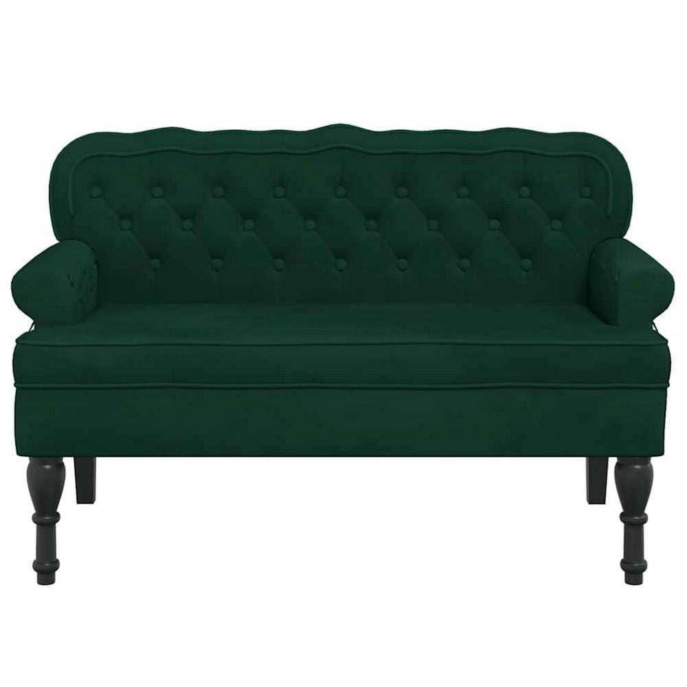 vidaXL Bench with Backrest Dark Green 47"x25.4"x29.5" Velvet