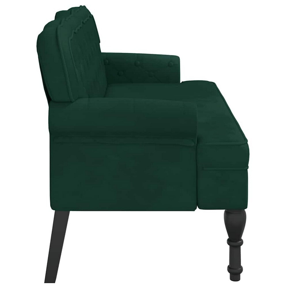 vidaXL Bench with Backrest Dark Green 47"x25.4"x29.5" Velvet