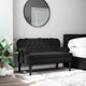 vidaXL Bench with Backrest Black 47.0x25.4x29.5" Velvet