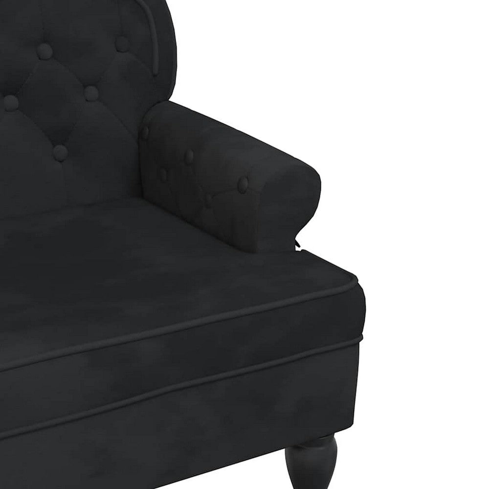 vidaXL Bench with Backrest Black 47.0x25.4x29.5" Velvet
