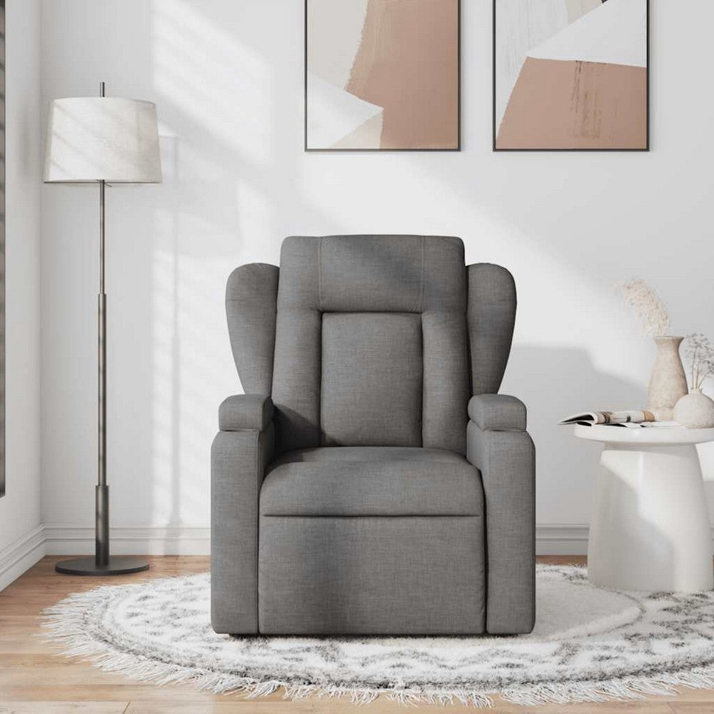 vidaXL Massage Recliner Chair Dark Gray Fabric