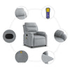 vidaXL Massage Recliner Chair Light Gray Fabric