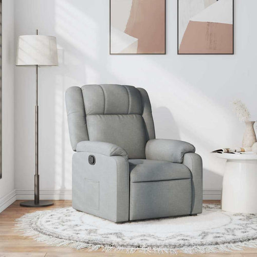 vidaXL Recliner Chair Light Gray Fabric