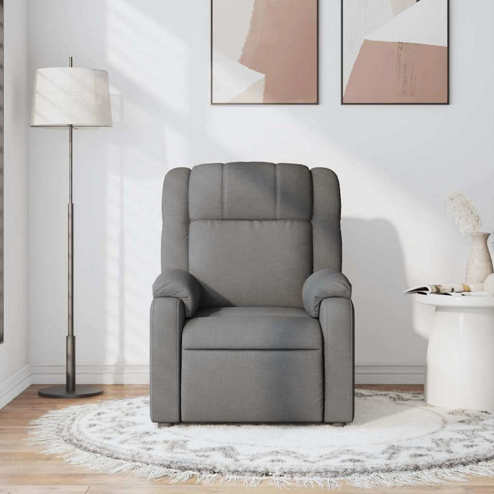 vidaXL Massage Recliner Chair Dark Gray Fabric