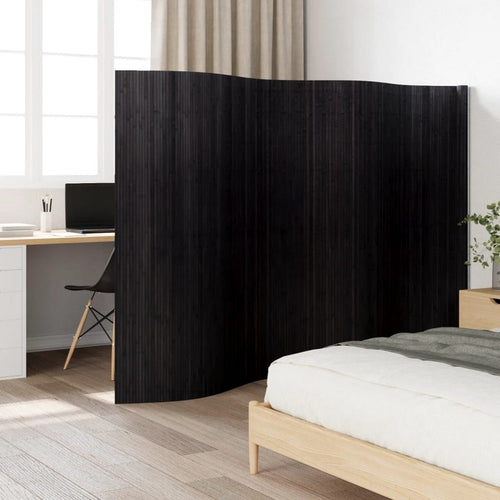 vidaXL Room Divider Black Width 157.5" Height 65.0" Bamboo