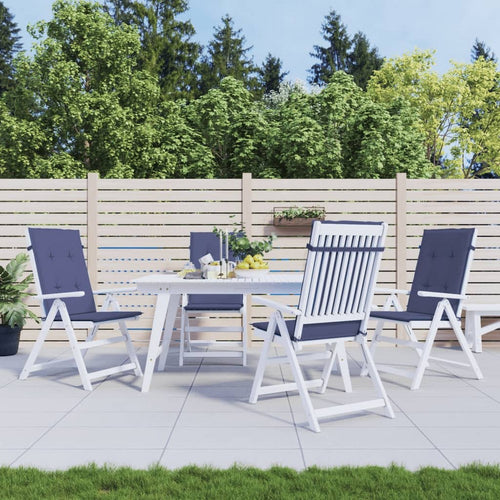 Amber Outdoor high back Chair Cushions | Set of 4 | Navy Blue Polyester